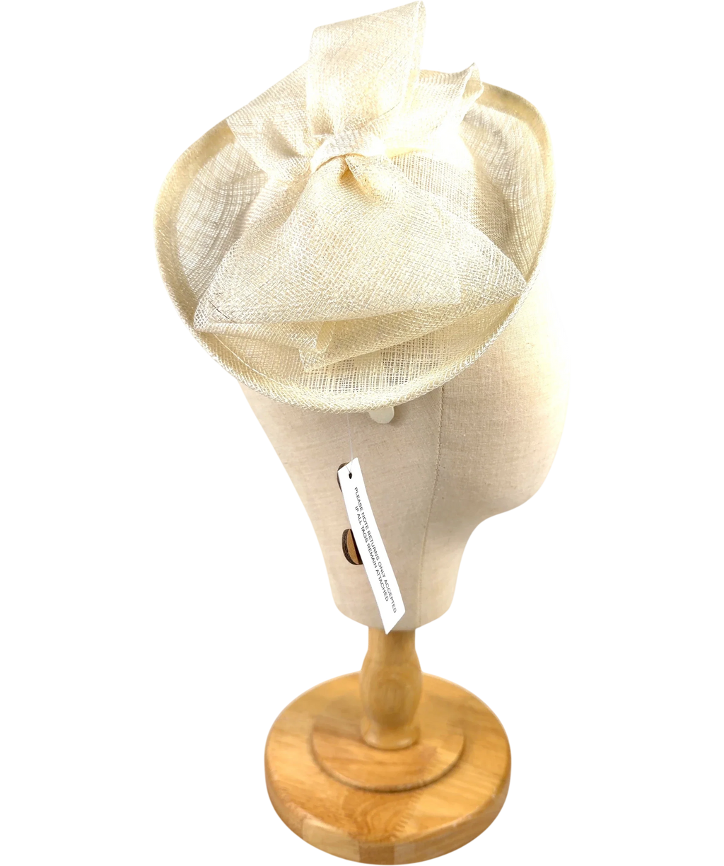 Accessorize Cream Structured Disc Bow Fascinator — back