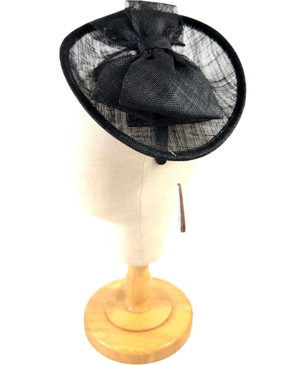 Accessorize Black Structured Disc Bow Fascinator — back