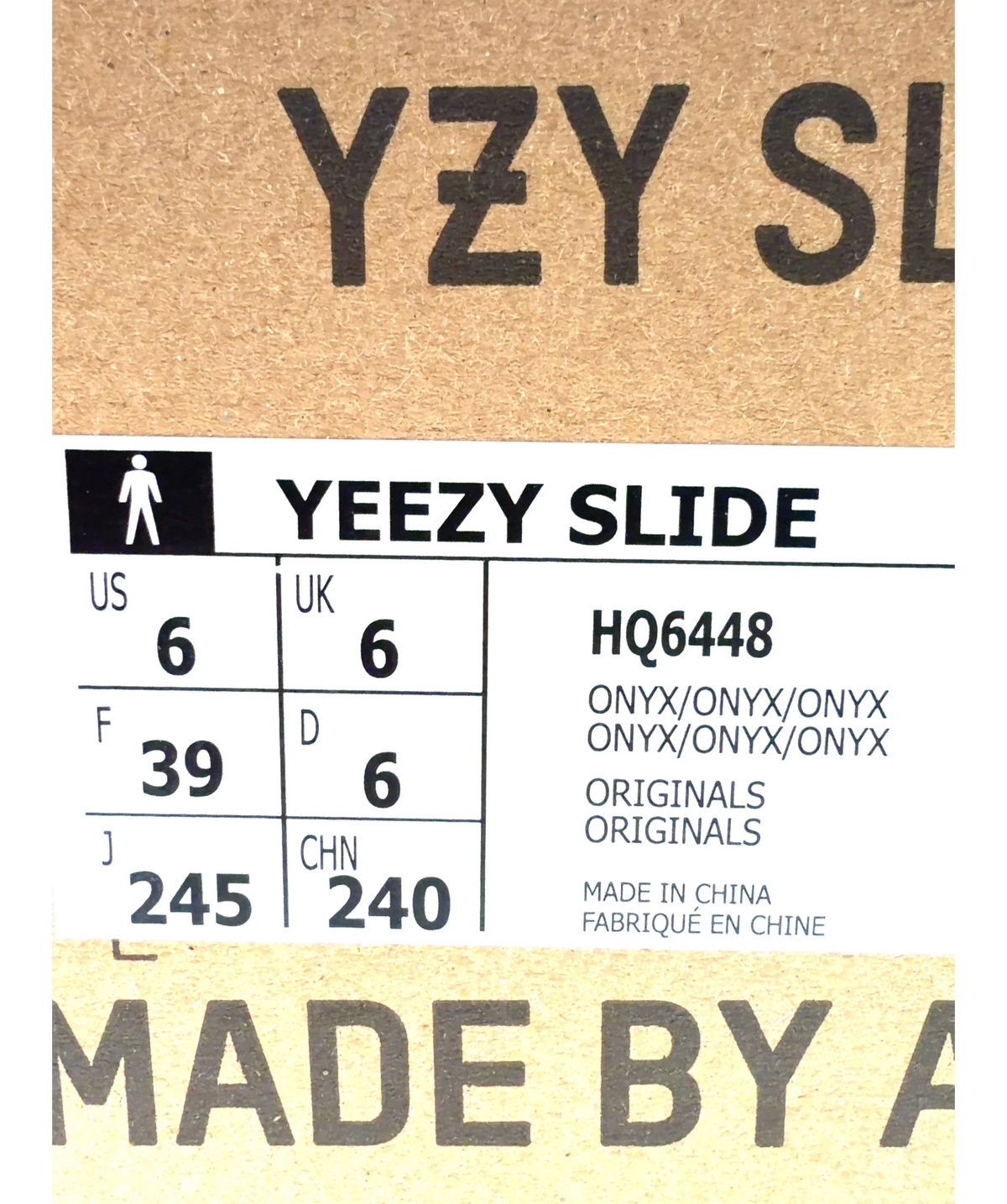 adidas Black Yeezy Slide Onyx, size UK 6 EU 39 👠 — fabric detail