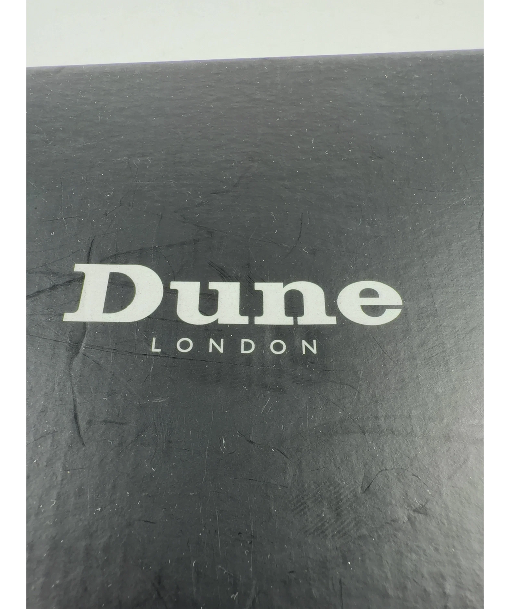 Dune Black Adria T Black Satin Killer Point High Heels, size UK 5 EU 38 👠 — care label