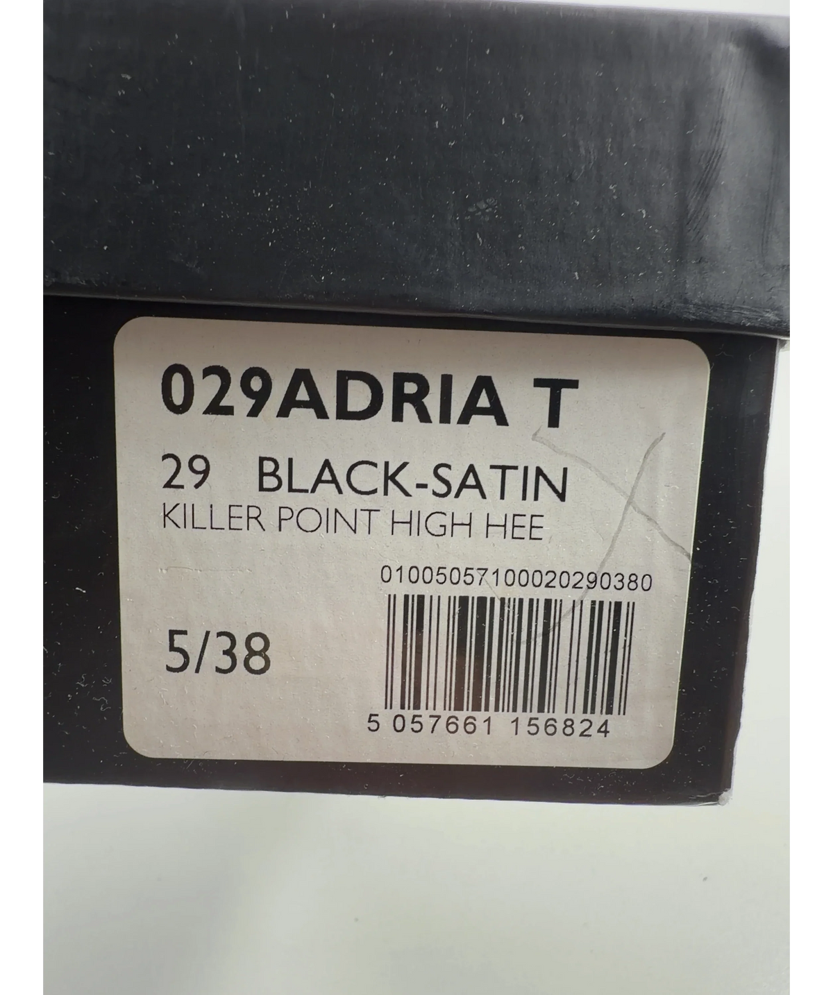 Dune Black Adria T Black Satin Killer Point High Heels, size UK 5 EU 38 👠 — additional view