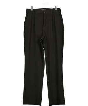 Icon Amsterdam Black Pleated Trousers W30