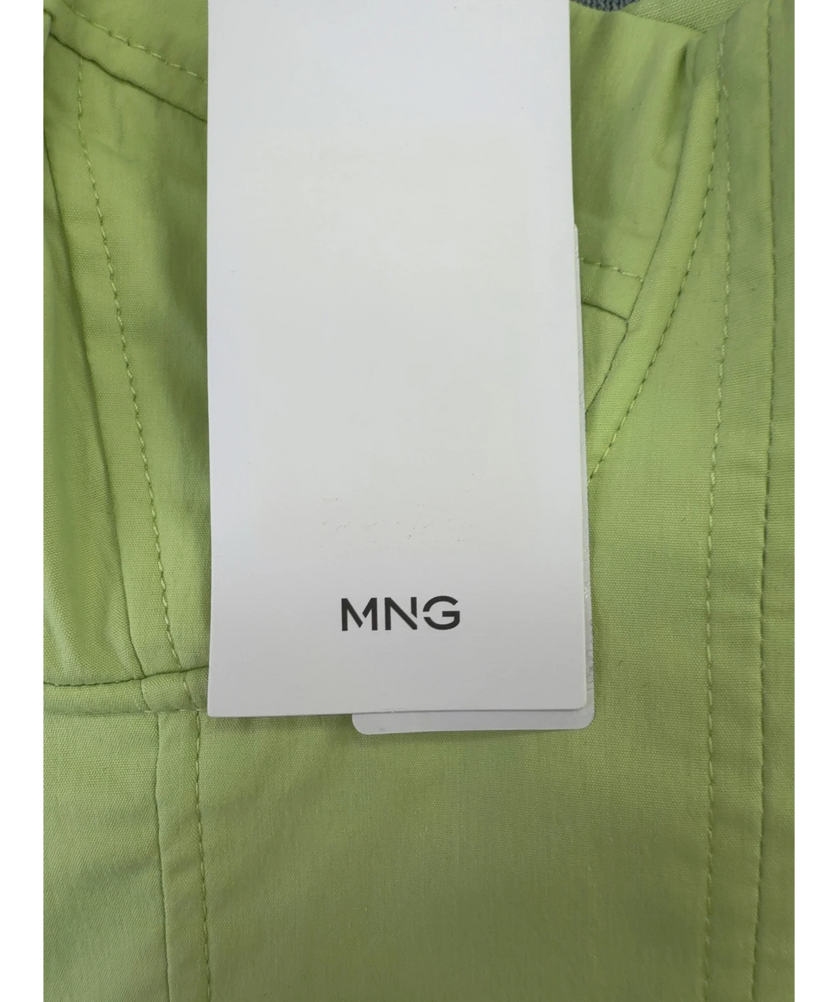 MANGO light green strapless cropped corset top, size UK S — detail
