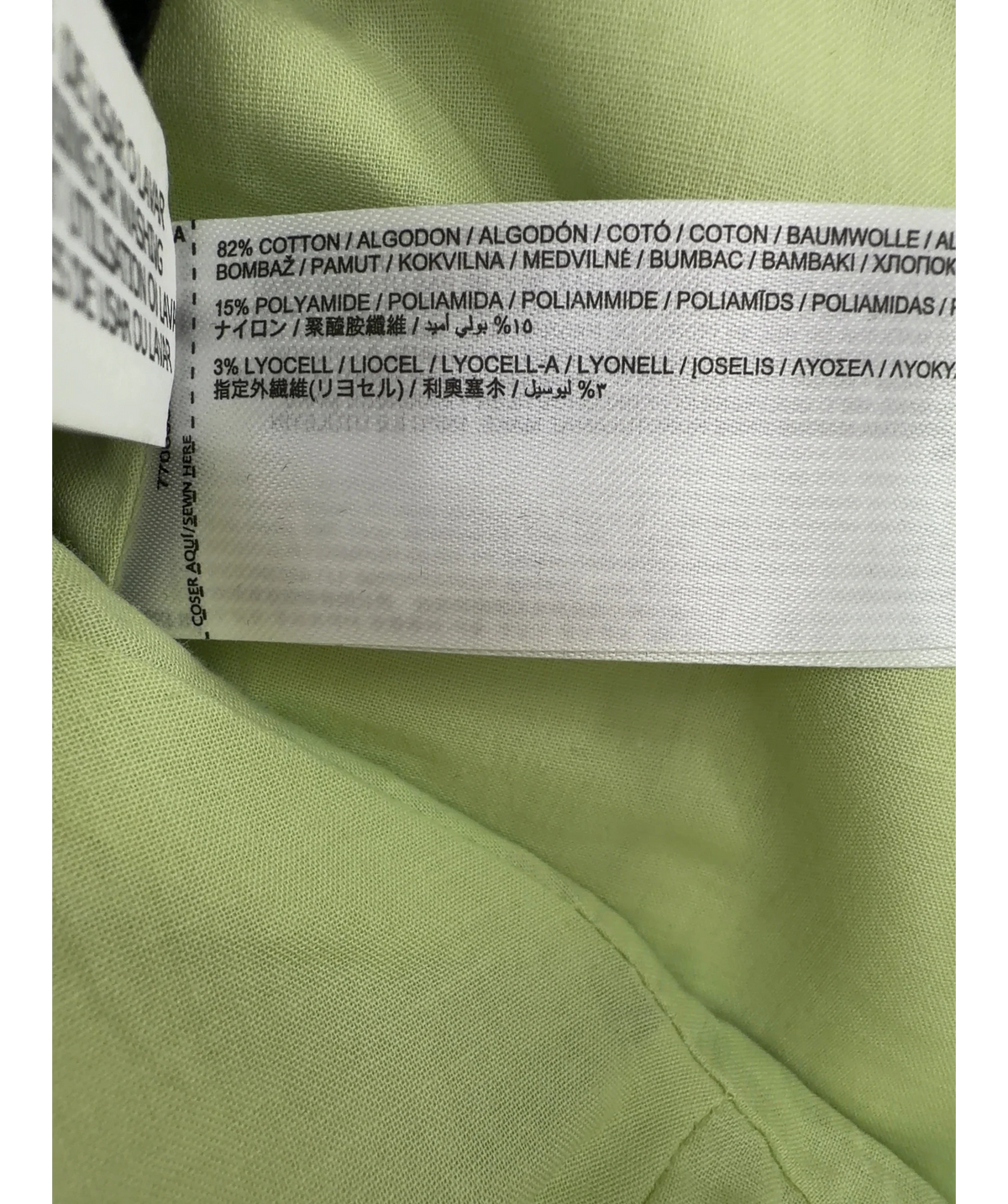 MANGO light green strapless cropped corset top, size UK S — label