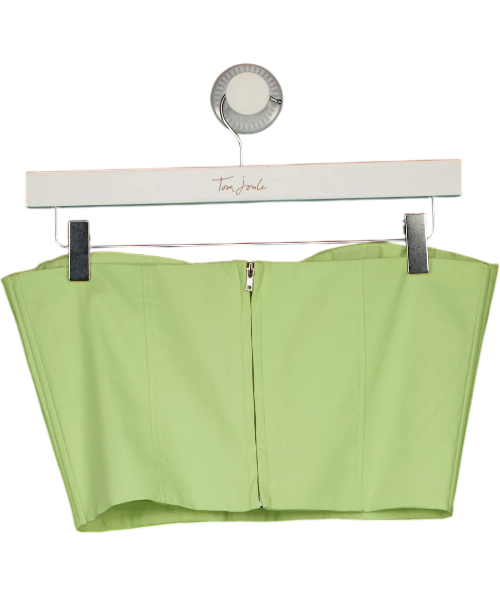 MANGO light green strapless cropped corset top, size UK S — back