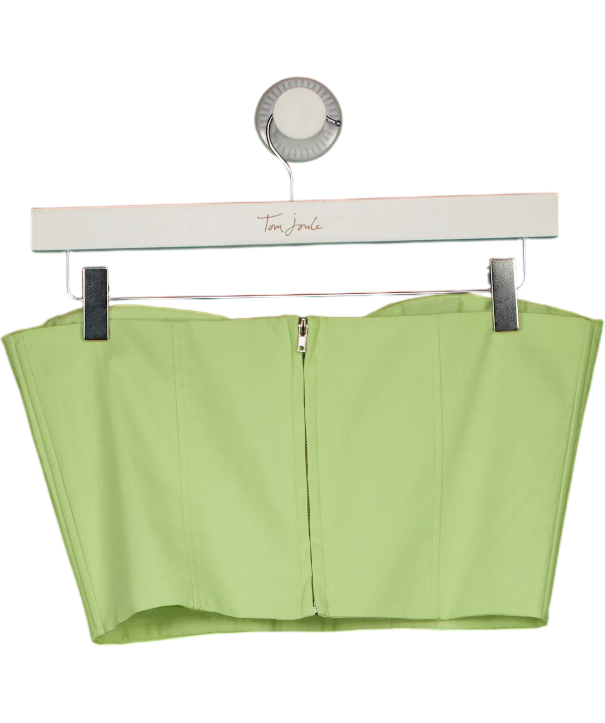MANGO light green strapless cropped corset top, size UK S — back