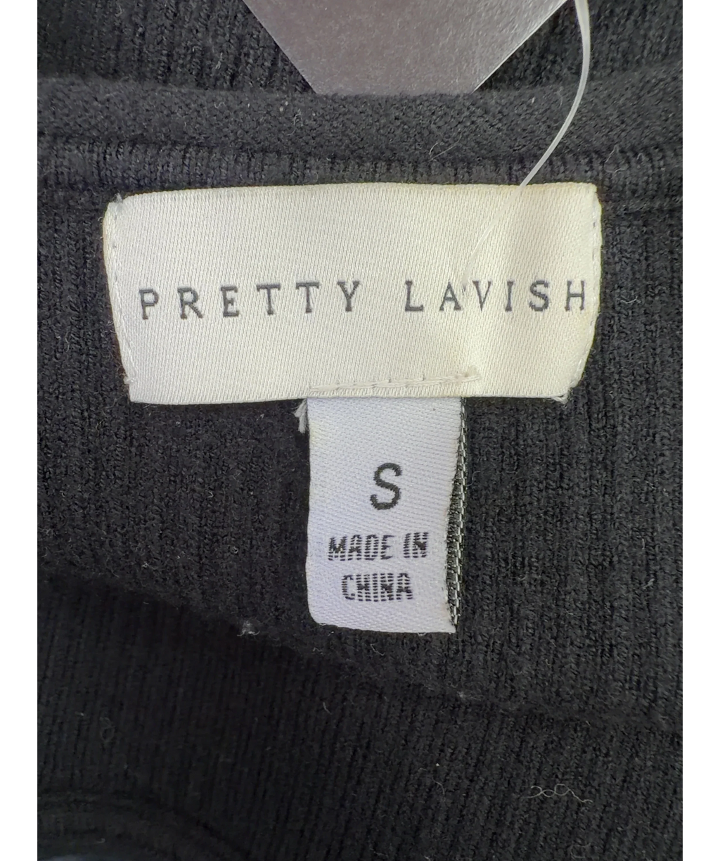 PRETTY LAVISH Black Ali Scoop Neck Knit Top, size UK S — care label