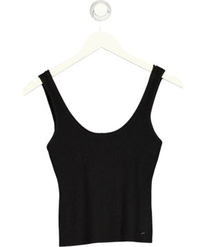 Pretty Lavish Ali Scoop Neck Rib Knit Top Black S