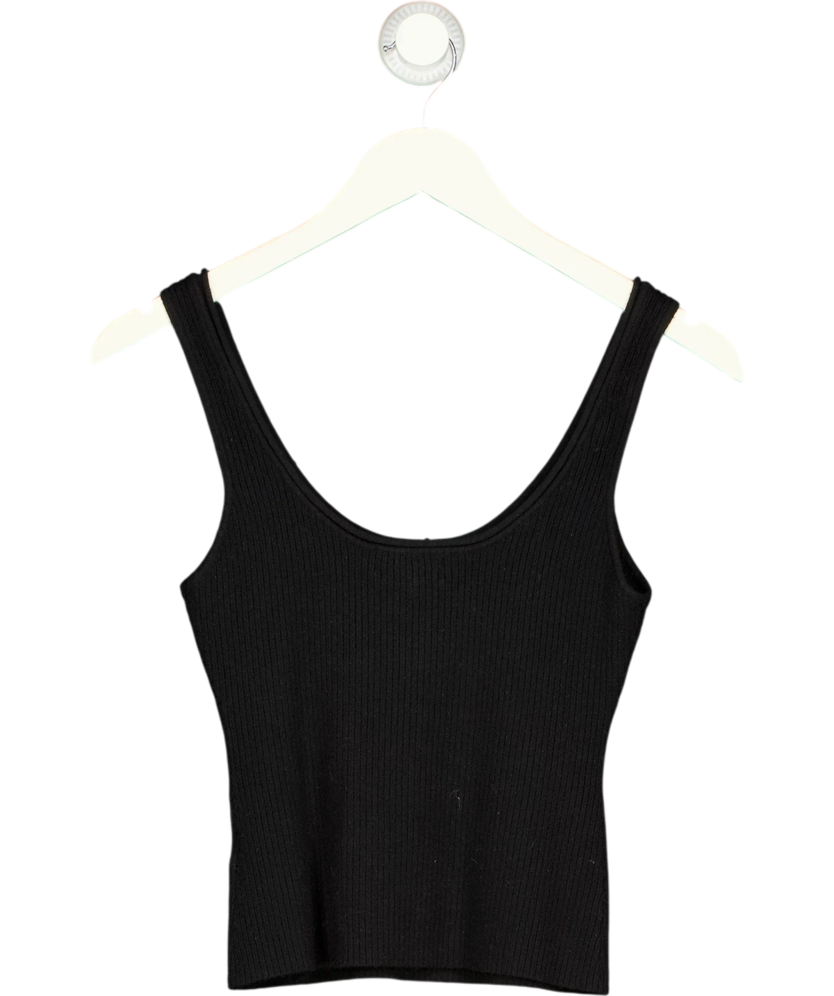 PRETTY LAVISH Black Ali Scoop Neck Knit Top, size UK S — back