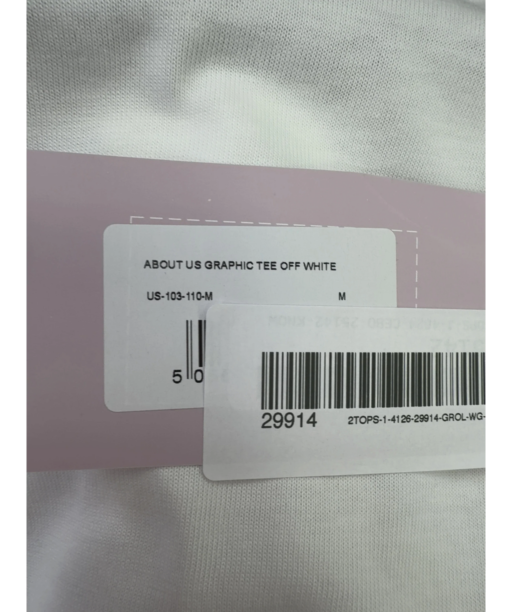 US Store White About Us Graphic Tee, size UK M — label