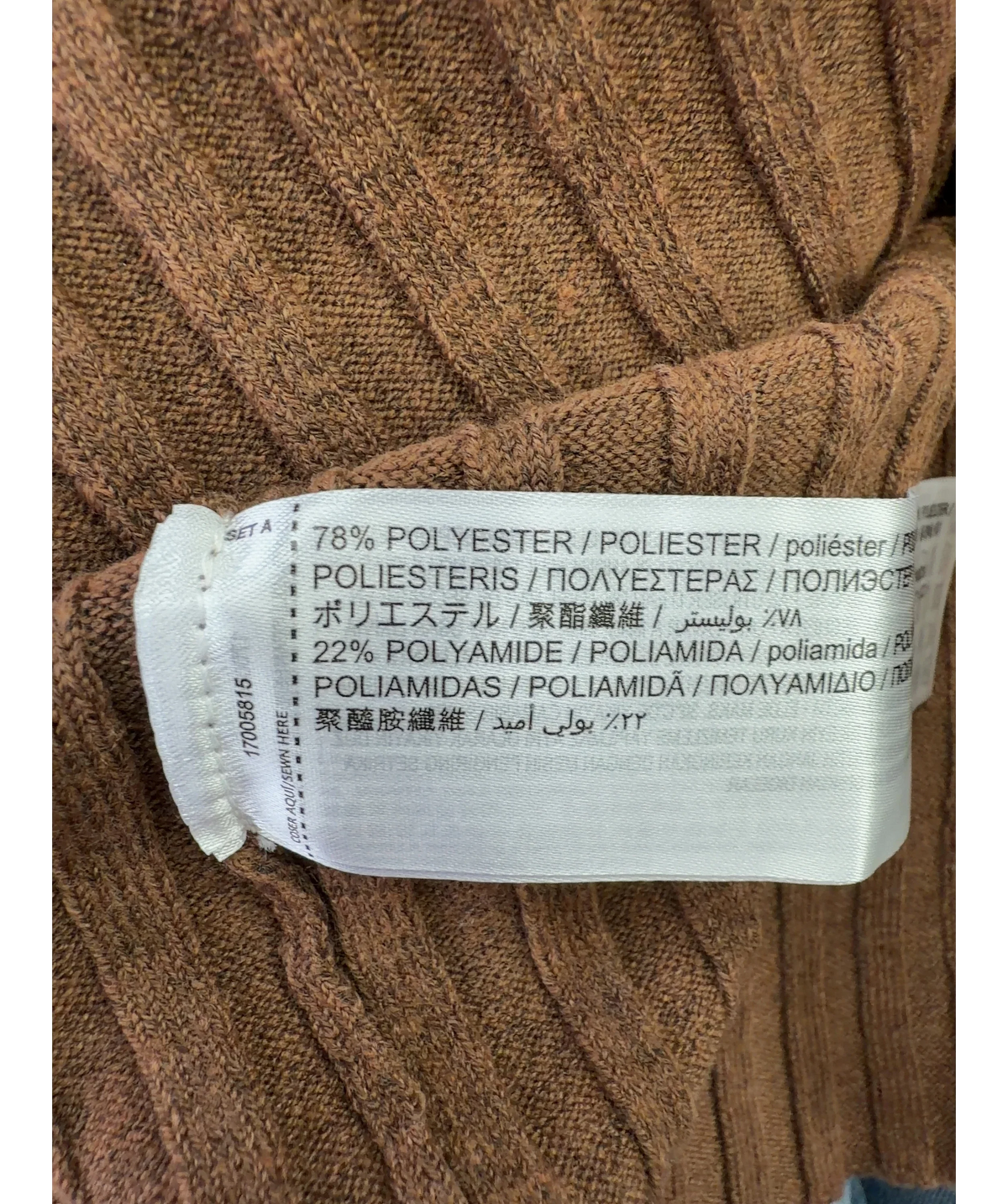 MANGO Brown boat-neck ribbed sweater, size UK S — label