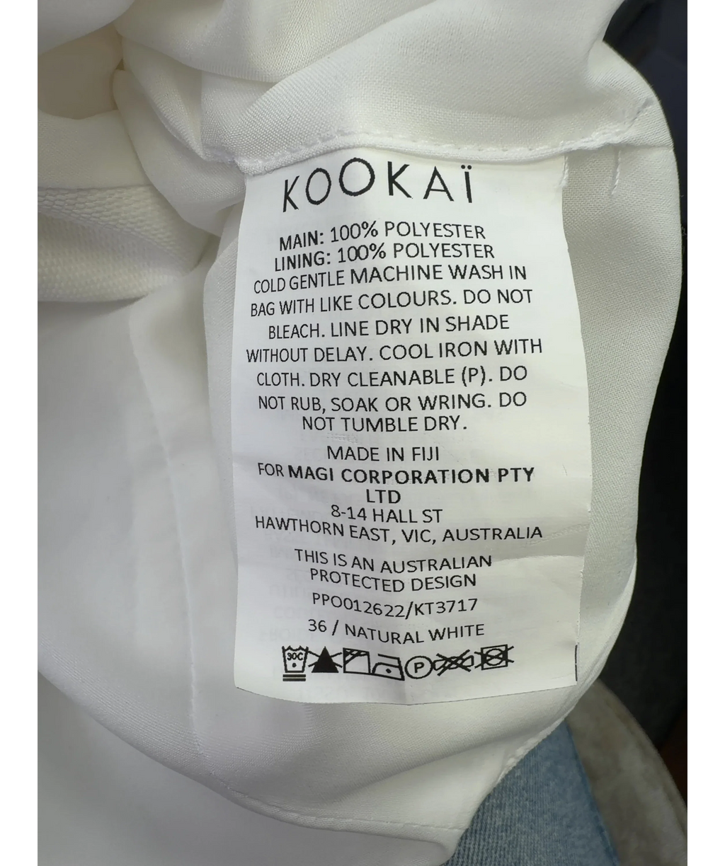 Kookai White Colour, size UK 8 — label