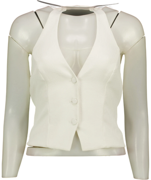Kookai White Halter Vest UK 8