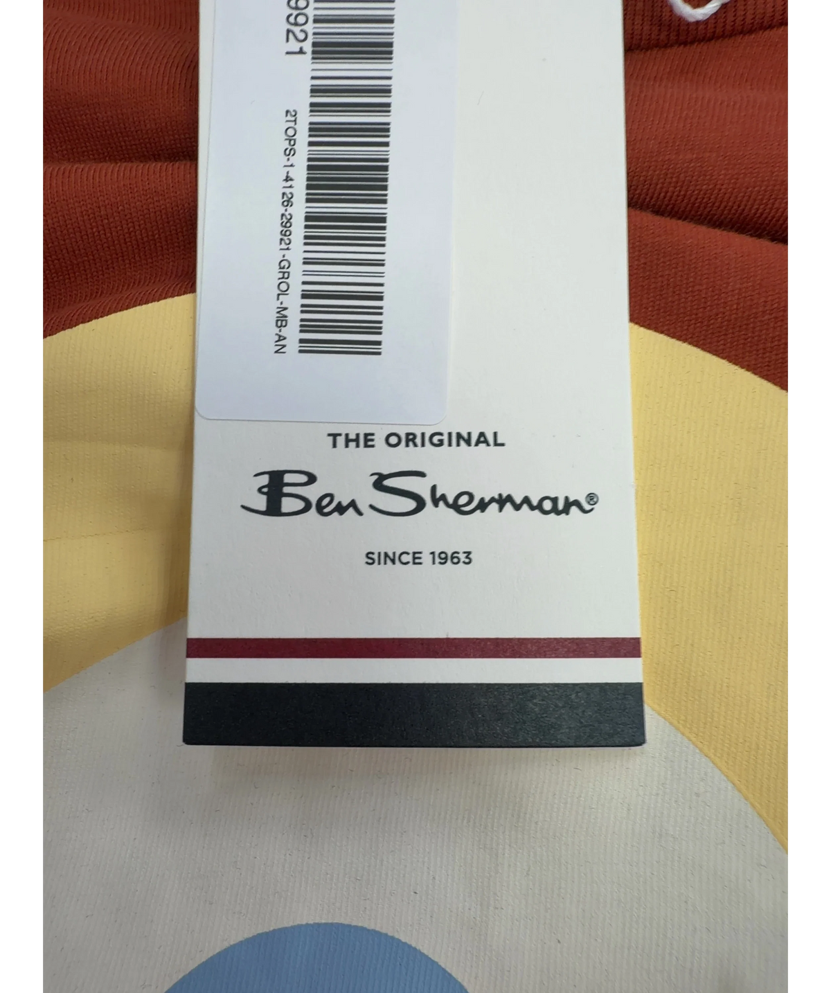 Ben Sherman burnt orange Signature Target T-Shirt, size UK S — detail