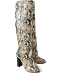 Dune Beige Simonne knee-high snake print boot, size UK 3 EU 36 👠 — front