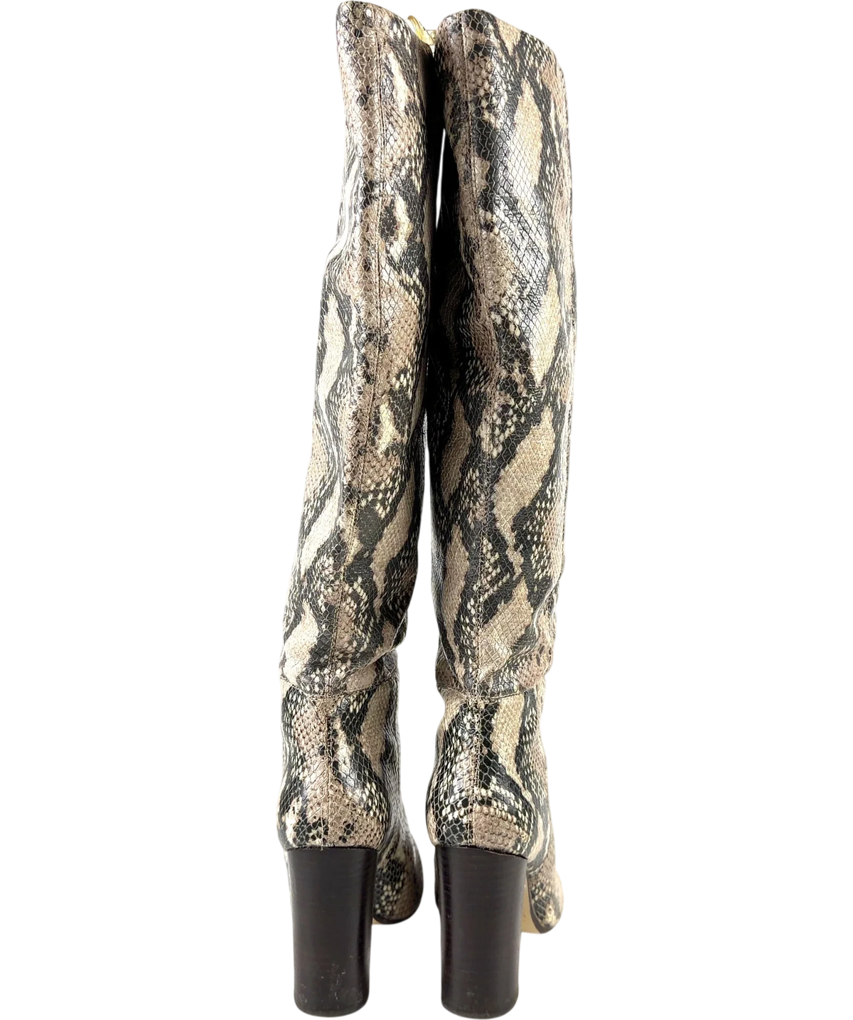 Dune Beige Simonne knee-high snake print boot, size UK 3 EU 36 👠 — back