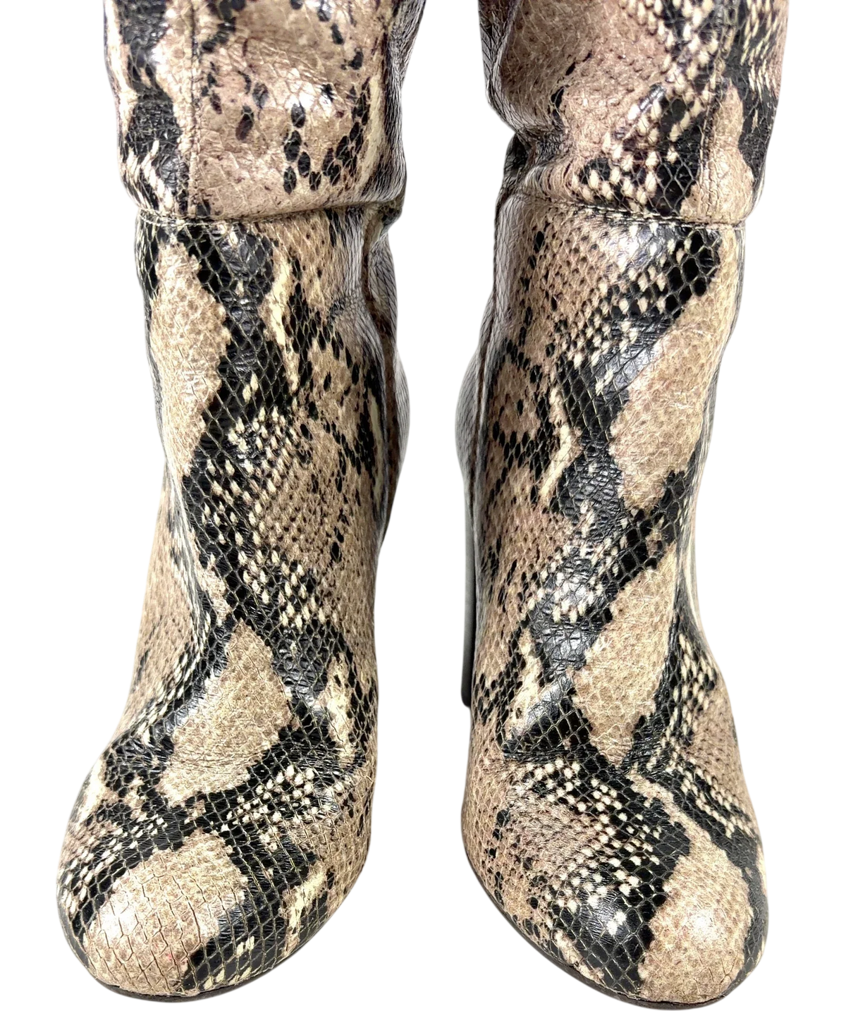 Dune Beige Simonne knee-high snake print boot, size UK 3 EU 36 👠 — detail
