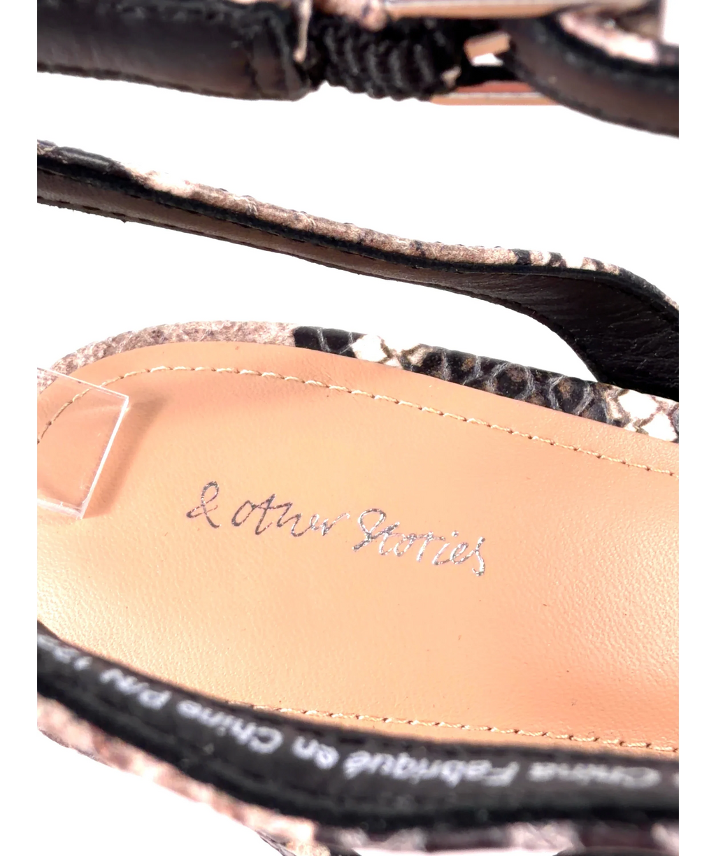 & OTHER STORIES Beige Strappy Leather Sandals, size UK 6 EU 39 👠 — care label