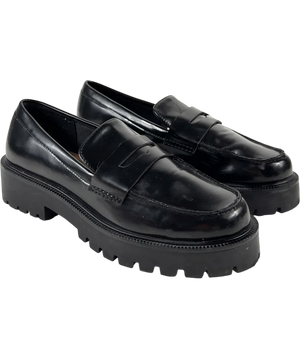 H&M Black Chunky Lug Sole Penny Loafer UK 4