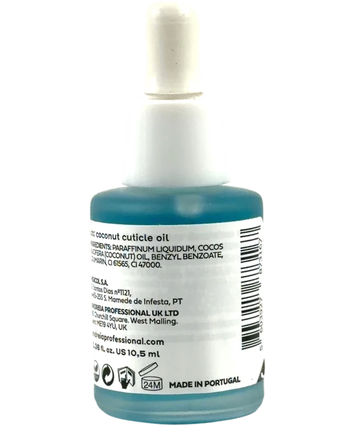 andreia Lab Coconut Cuticle Oil, size 10.5ml — back