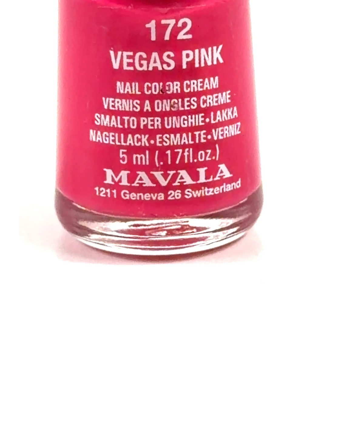 MAVALA 172 VEGAS PINK Mini Color Nail Polish, size 5ml — label