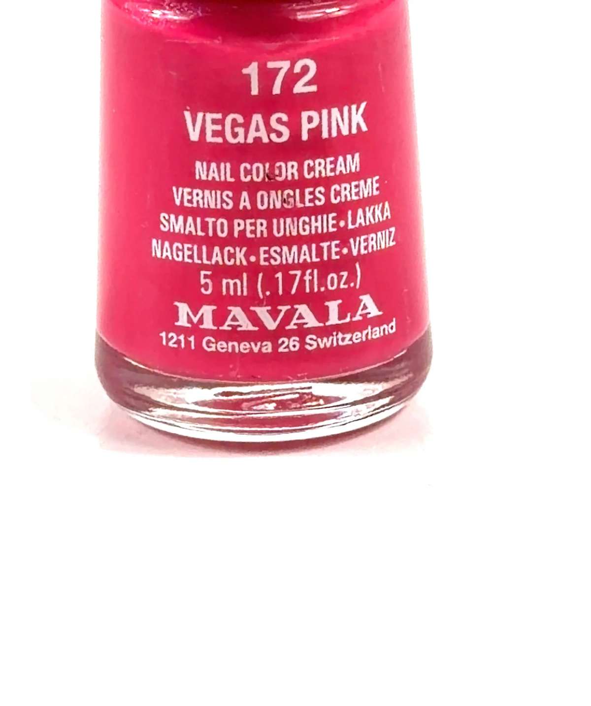 MAVALA 172 VEGAS PINK Mini Color Nail Polish, size 5ml — care label