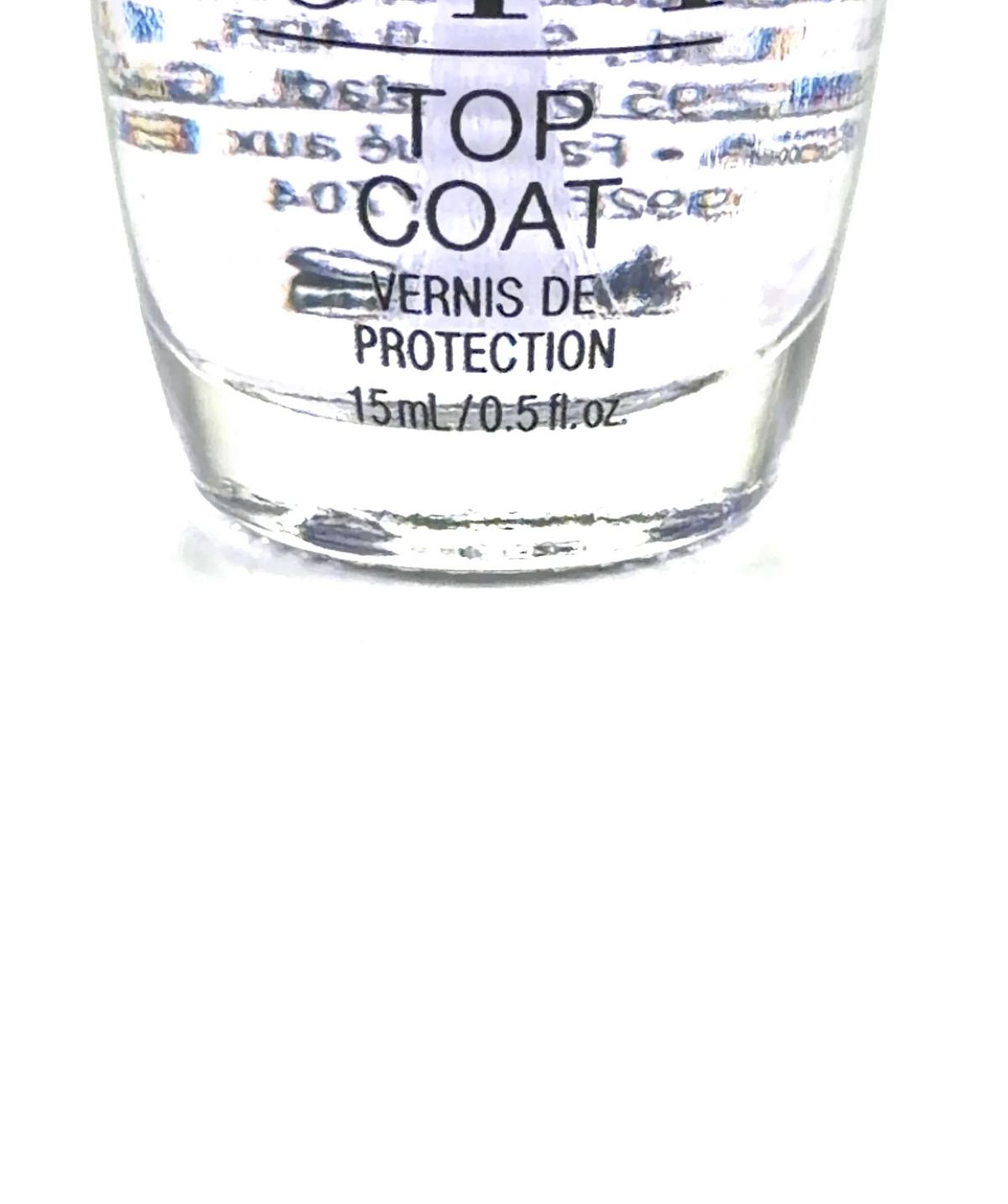 OPI Top Coat, size 15ml — care label