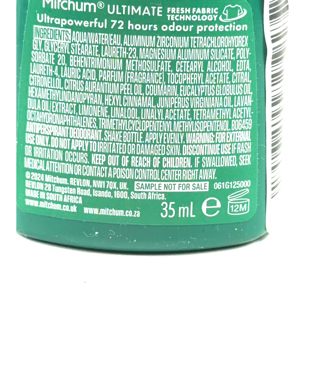 Mitchum Mitchum Ultimate Deodorant 35ml, size 35ml — care label