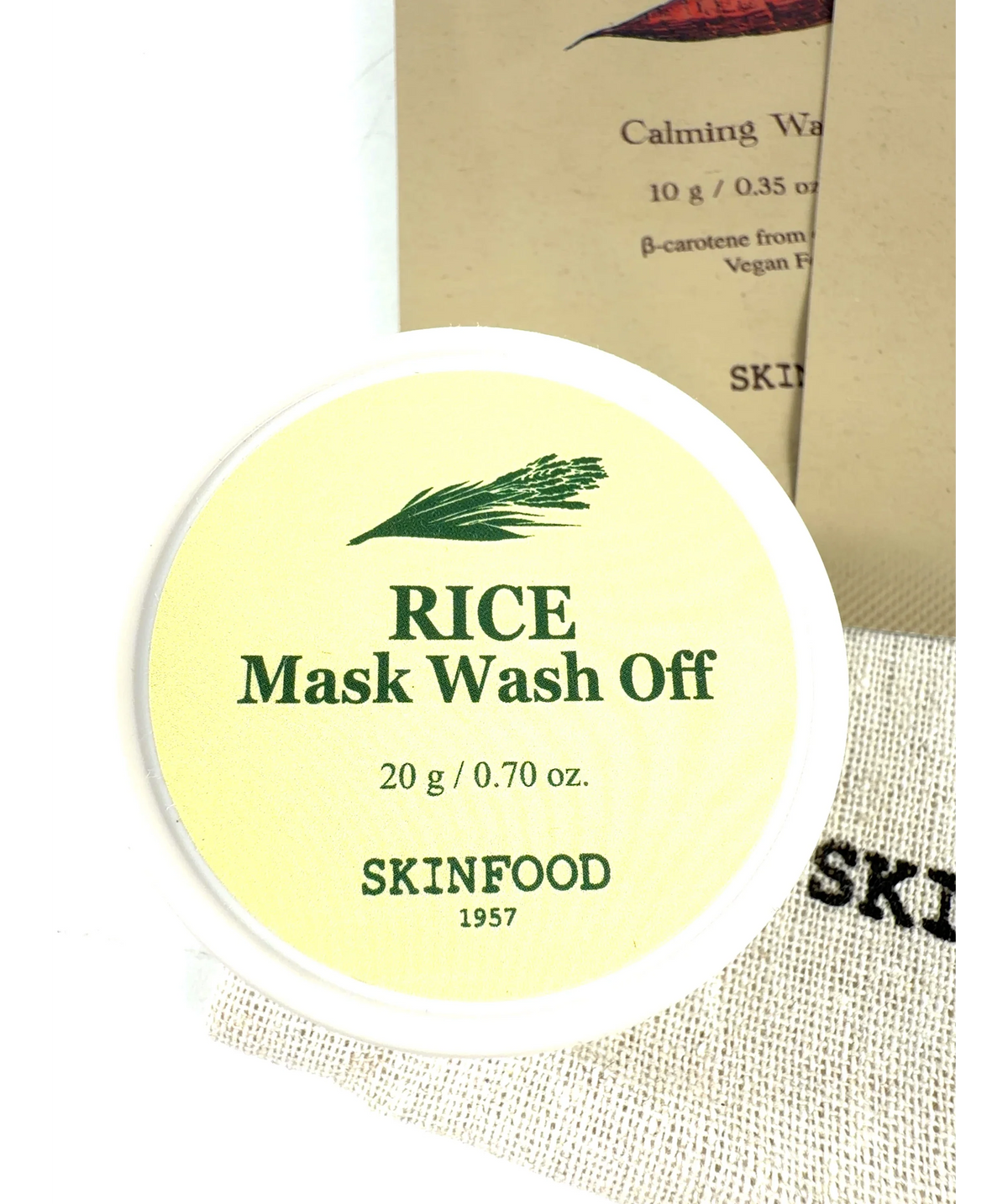 SKINFOOD trial set, size 20g — care label