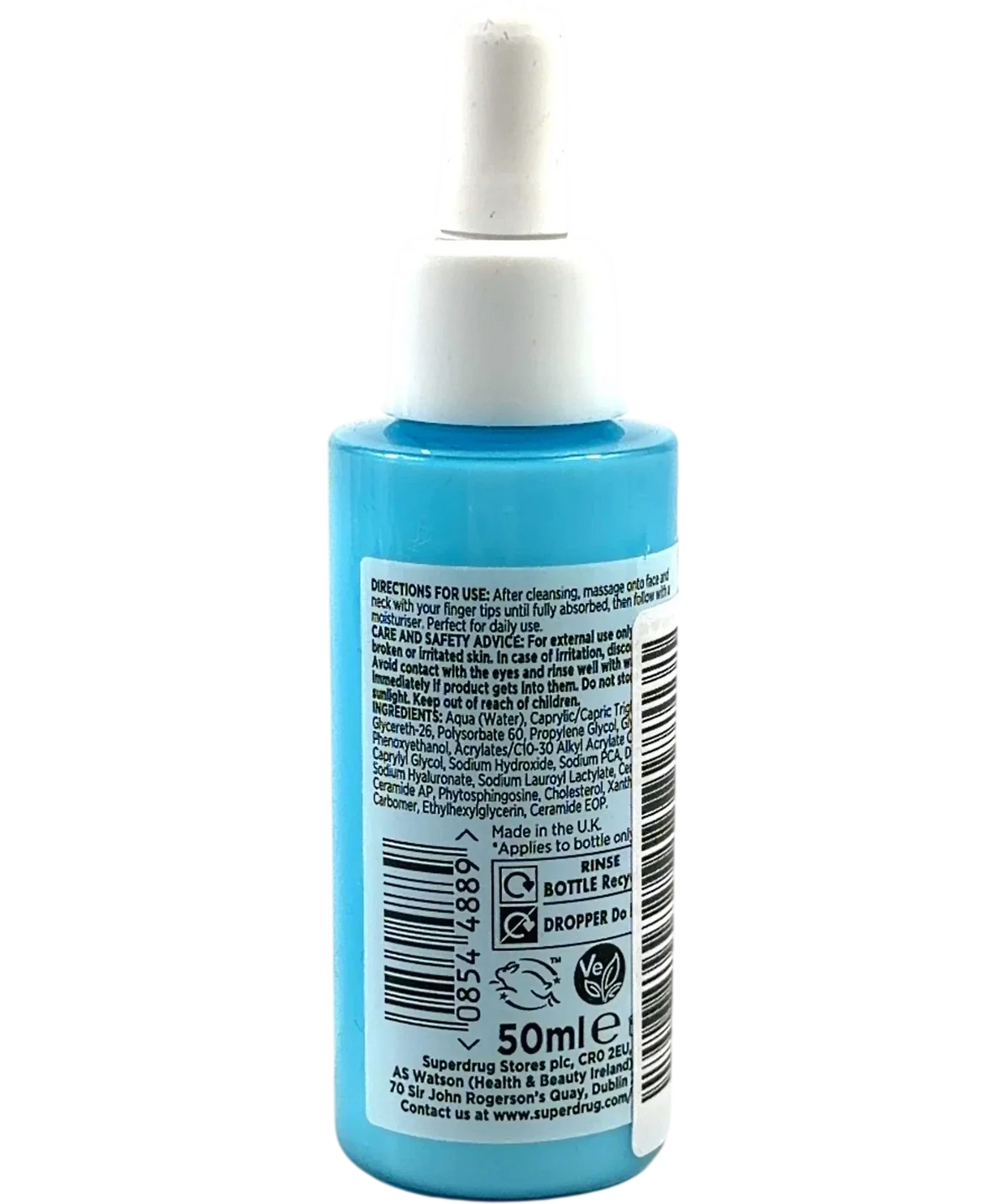 Superdrug Skin Hydrate Serum 50ml, size 50ml — back