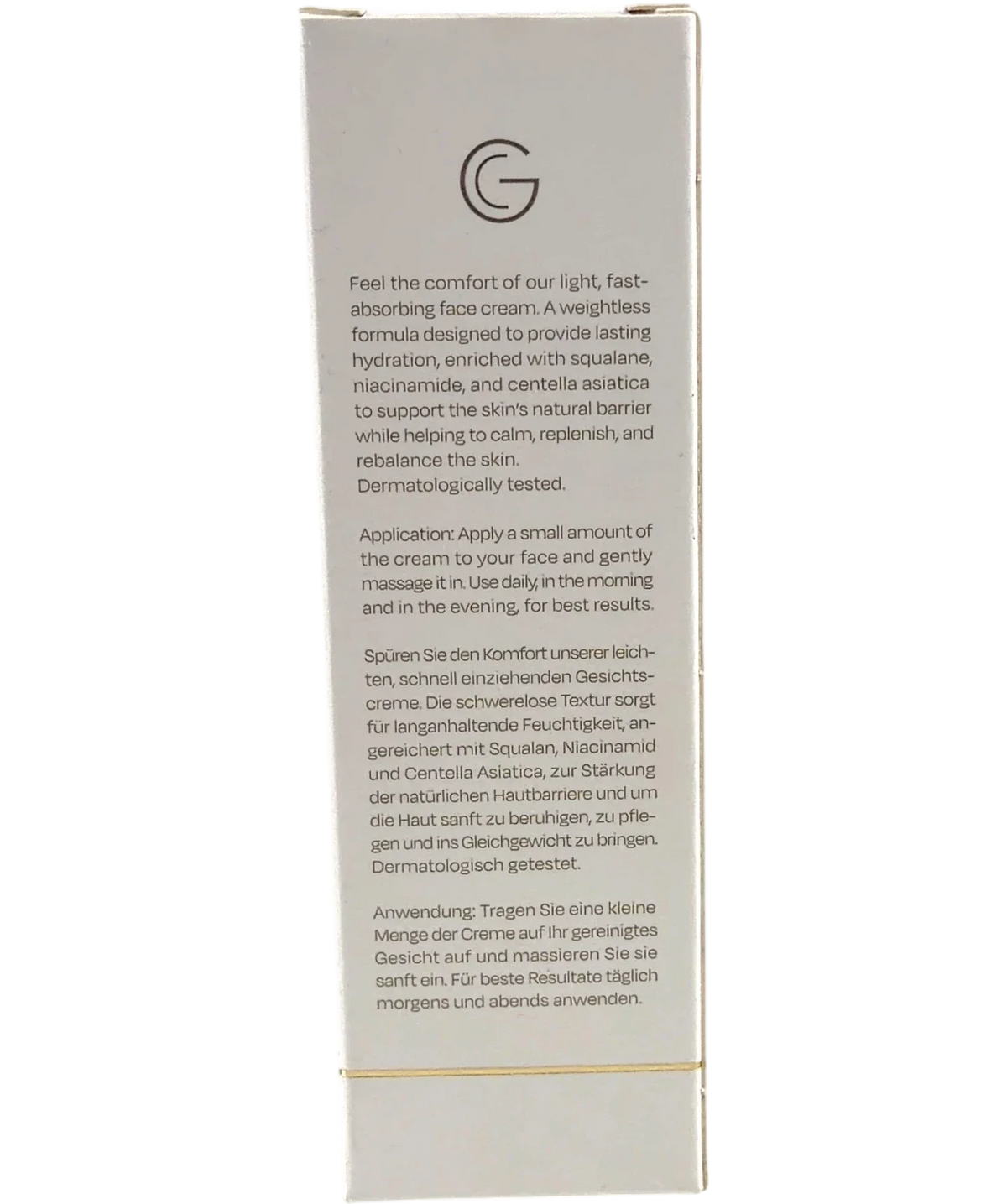 GENTLE CARE Face Cream Light, size 75ml — back