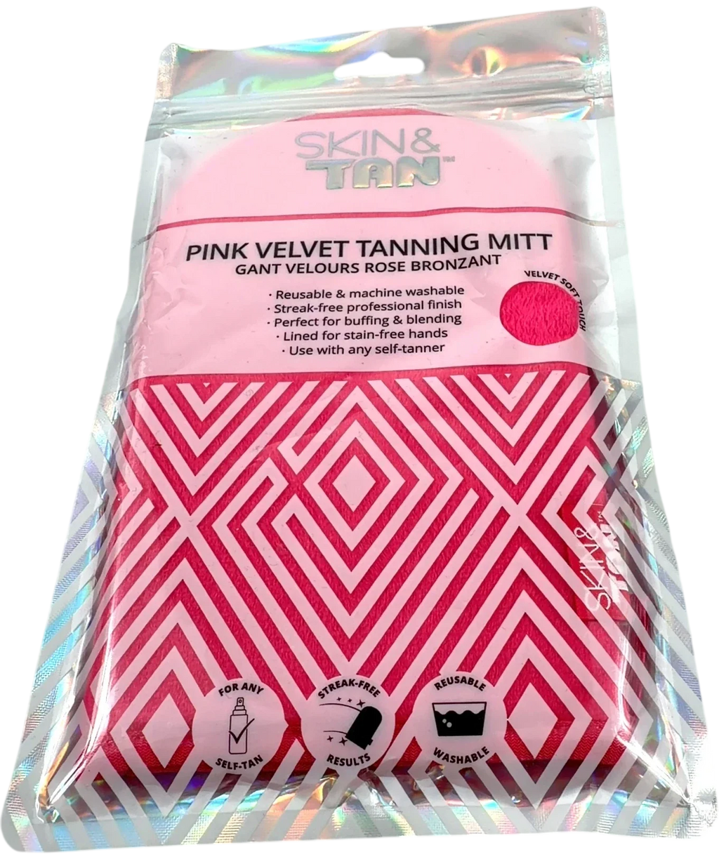 Skin SKIN Pink Velvet Tanning Mitt — front