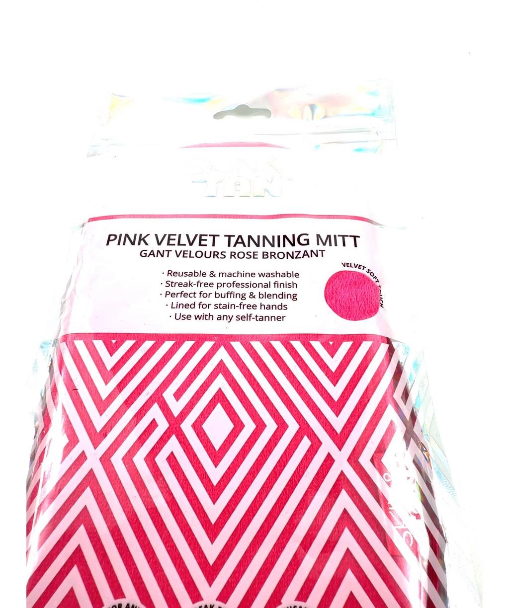 Skin SKIN Pink Velvet Tanning Mitt — care label