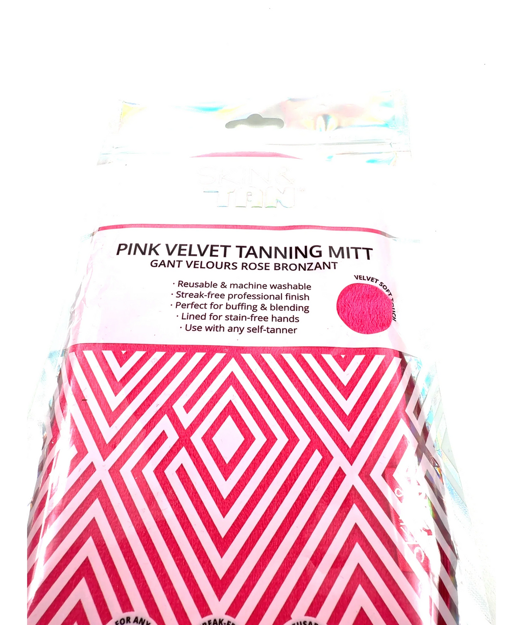 Skin SKIN Pink Velvet Tanning Mitt — fabric detail