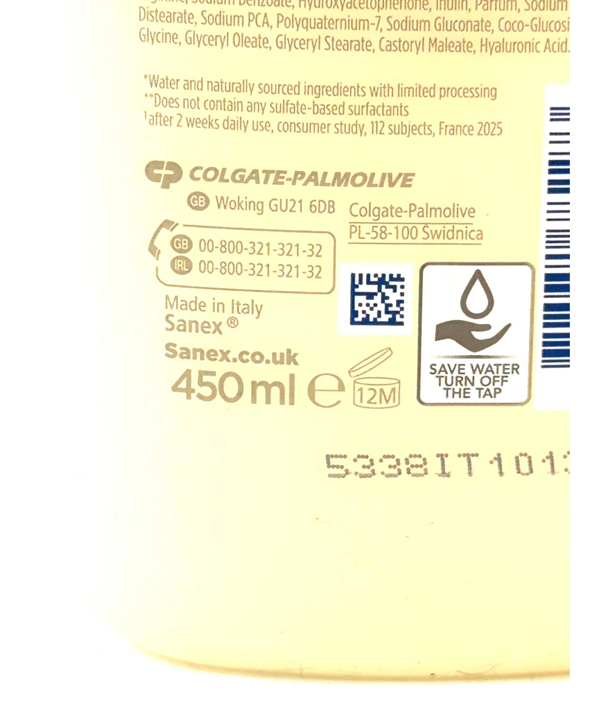 Sanex Expert Skin Health+ Menopause Body Wash 450ml, size 450ml — care label