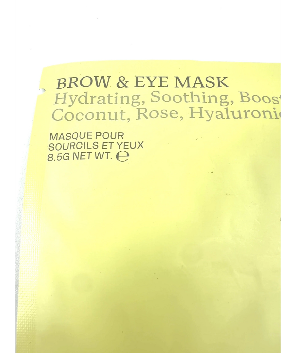 BBB Brow & Eye Mask, size 8.5g — care label