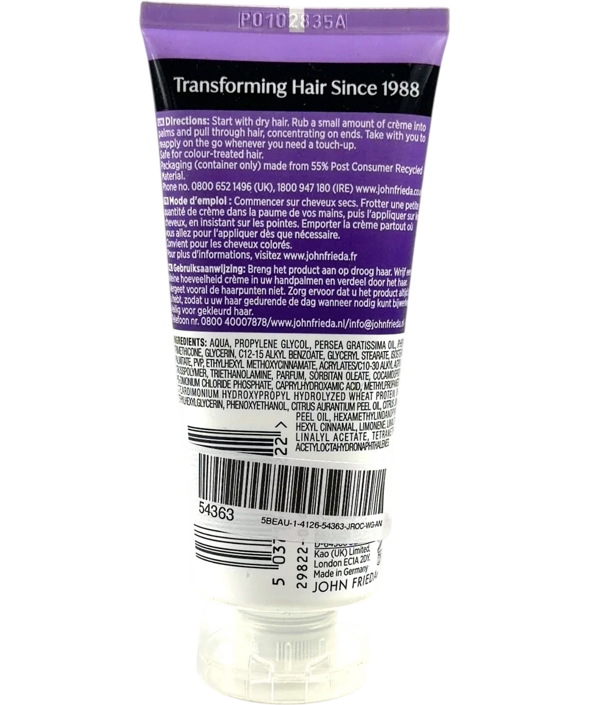 John Frieda Secret Agent Touch-Up Crème, size 100ml — back