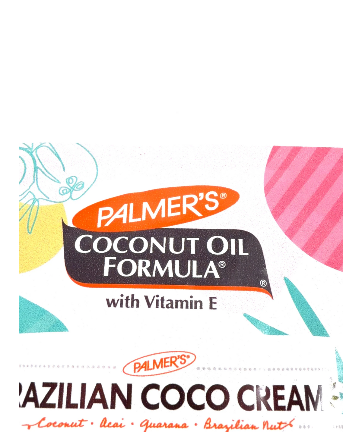 Palmer's Brazilian Coco Cream Coconut Oil Formula with Vitamin E Brazilian Coco Cream, size 10g — label