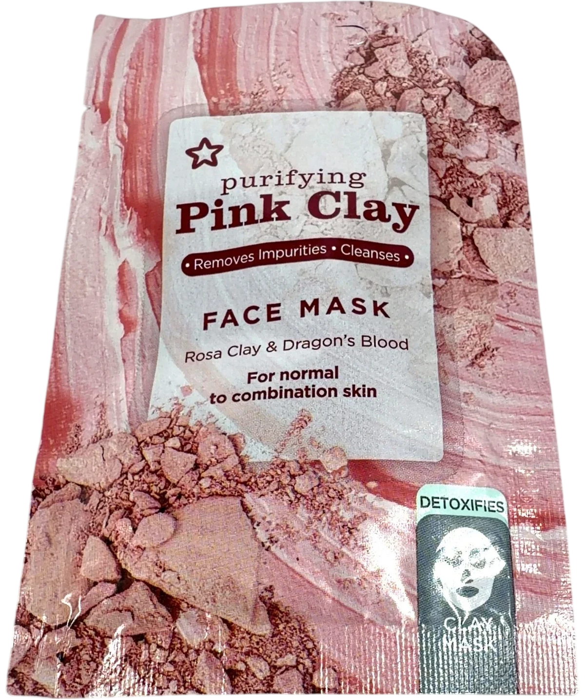 Superdrug Purifying Pink Clay Face Mask 15ml, size 15ml — front