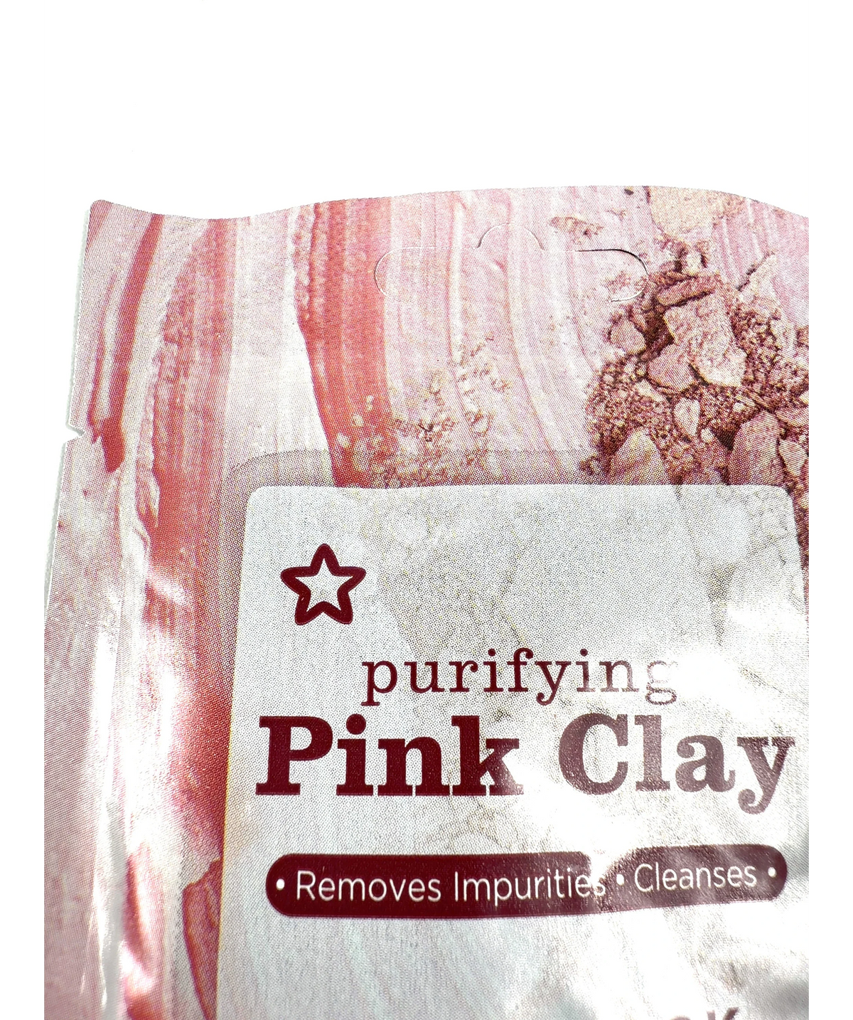 Superdrug Purifying Pink Clay Face Mask 15ml, size 15ml — label