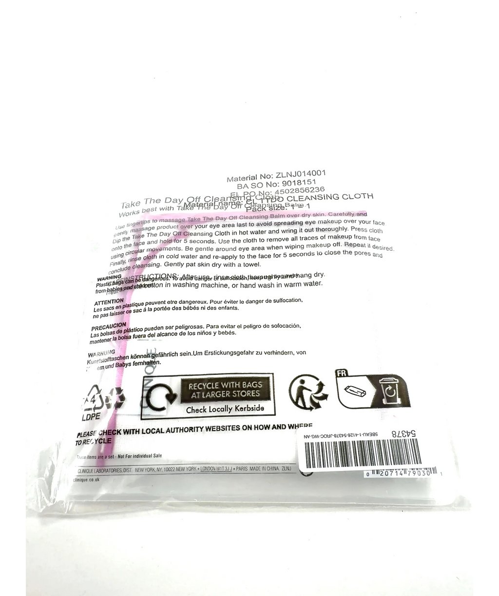 Clinique Take The Day Off Cleansing Cloth, size X2 — fabric detail