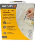 Medela Yellow Easy Pour Breast Milk Storage Bags — front