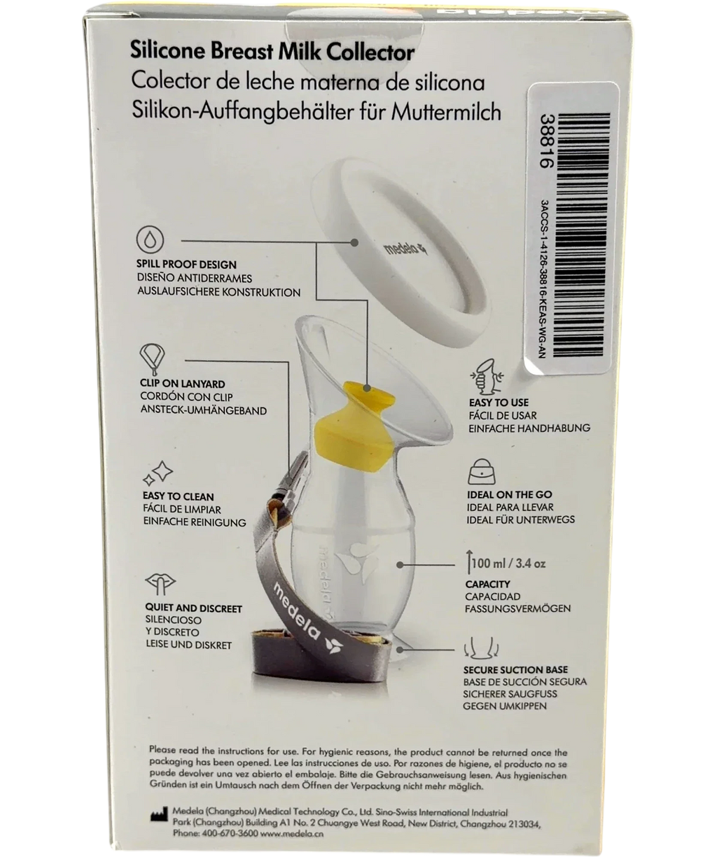 Medela White Silicone Breast Milk Collector — back