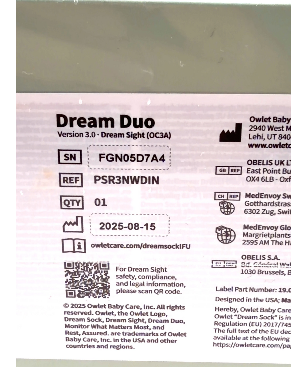 Owlet Pink Dream Duo — label