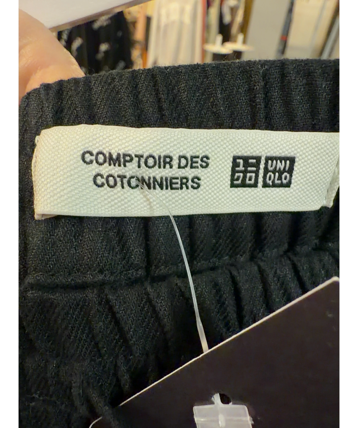 Comptoir des Cotonniers Black Women's Linen Blend Culottes, size UK XS — detail