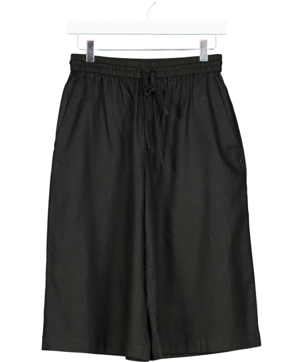 Comptoir des Cotonniers Black Women's Linen Blend Culottes, size UK XS — front