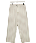 ME + EM Cream Multi Stripe Straight-Leg Crop Trouser, size UK 8 — front