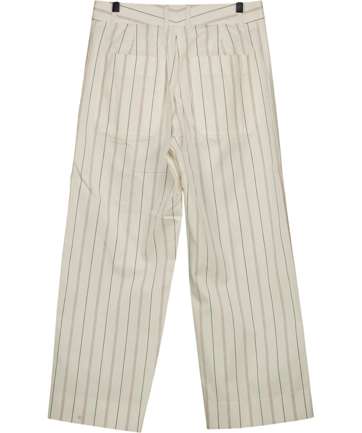 ME + EM Cream Multi Stripe Straight-Leg Crop Trouser, size UK 8 — back