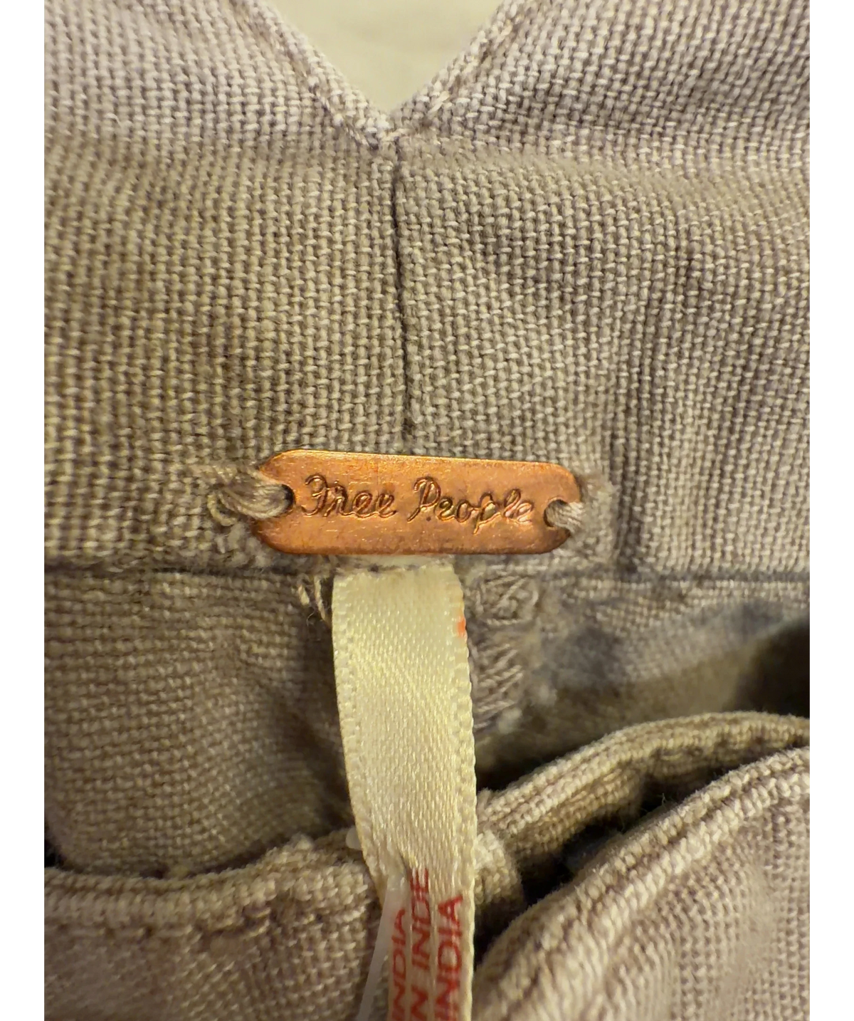 Free People Beige Sweet Talk Chino, size UK 4 — detail