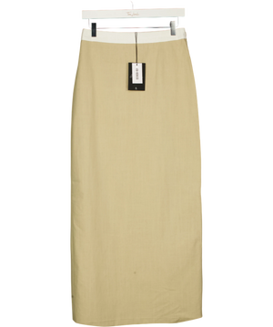 4th + Reckless Elian Beige And White Midi Pencil Skirt UK 10